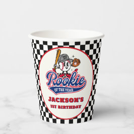 ルーキーオブザイヤーパーソナライズされた野球誕生日 紙コップ