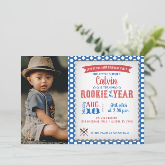 ルーキーオブザイヤー最初の誕生日招待状 招待状 (スタンド正面)