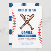 ルーキーオブザイヤー誕生日野球パーティー 招待状 (正面/裏面)