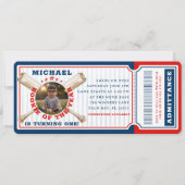 ルーキーオブザイヤー野球チケット誕生日 招待状 (正面)