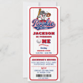 ルーキーオブザイヤー野球チケット1歳 招待状 (正面)