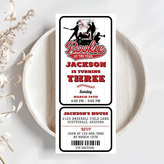 ルーキーオブザイヤー野球チケット3回目 招待状