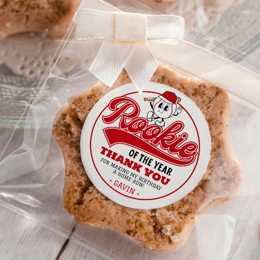 ルーキーオブザイヤー野球バースデーパーティーカスタム ラウンドシール