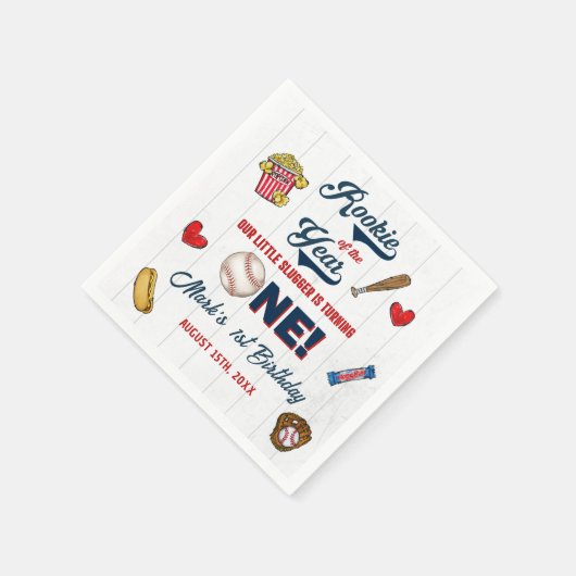 ルーキーオブザイヤー野球誕生日ナプキンス スタンダードカクテルナプキン (角)