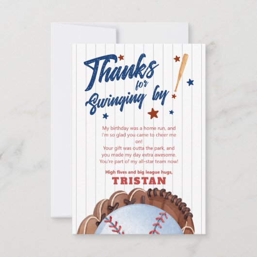 ルーキーオブザイヤー1歳の誕生日サンキューカード サンキューカード (正面)