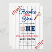 ルーキーオブザイヤー1歳の誕生日パーティの招待状 招待状 (正面/裏面)