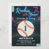 ルーキーオブザイヤー1歳の誕生日パーティの招待状 招待状 (正面)