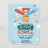 ルーキーオブザイヤー 野球 1歳 誕生日 ポストカード (正面/裏面)