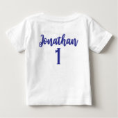 ルーキーオブザイヤー 1歳の誕生日 野球 ベビーTシャツ (裏面)