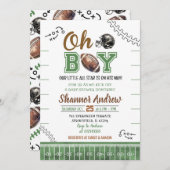 ルーキーデジタルアメリカンフットボール赤ちゃんシャワー 招待状 (正面/裏面)