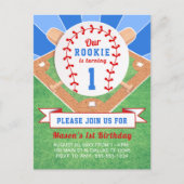 ルーキーベースボール1st誕生日招待状 ポストカード (正面)