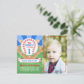 ルーキーベースボール1thバースデーフォト招待状 ポストカード (スタンド正面)