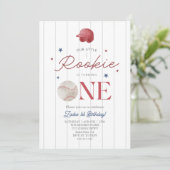 ルーキー野球帽ボーイズ1歳の誕生日 招待状 (スタンド正面)