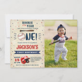 ルーキー野球1位のバースデーバッターアップ写真 招待状 (正面)