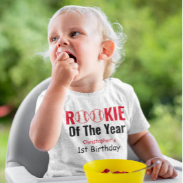 ルーキー野球1歳 ベビーTシャツ