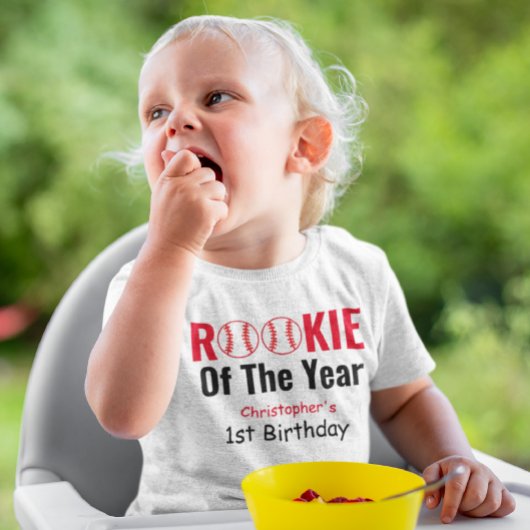 ルーキー野球1歳 ベビーTシャツ