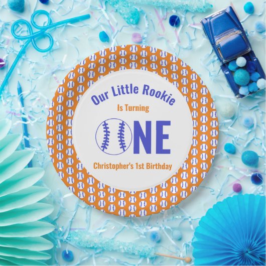 ルーキー野球1歳 ペーパープレート (パーティー)
