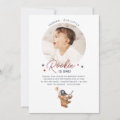 ルーキー1歳の誕生日クマ - 写真 招待状 (正面)