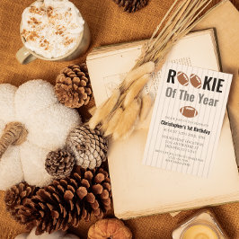 ルーキー・オブ・ザ・イヤーのサッカー第1誕生日 招待状