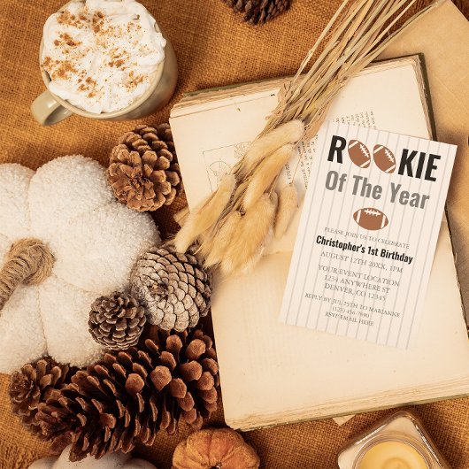 ルーキー・オブ・ザ・イヤーのサッカー第1誕生日 招待状