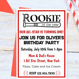ルーキー・オブ・ザ・イヤー誕生日ワンボーイズワン 招待状