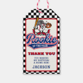 ルーキー・オブ・ザ・イヤー野球カスタムの誕生日パーティー ギフトタグ (正面)