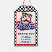 ルーキー・オブ・ザ・イヤー野球カスタムの誕生日パーティー ギフトタグ (裏面)