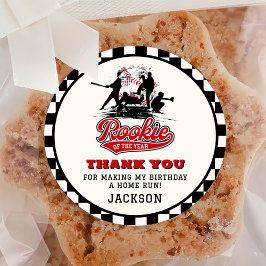 ルーキー・オブ・ザ・イヤー野球カスタムの誕生日パーティー ラウンドシール