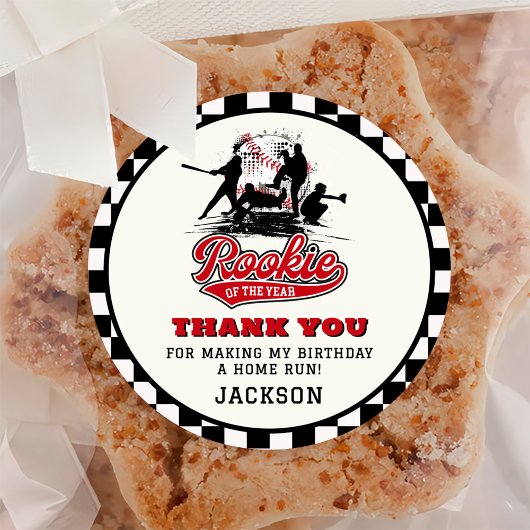 ルーキー・オブ・ザ・イヤー野球カスタムの誕生日パーティー ラウンドシール