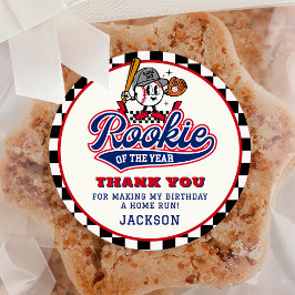 ルーキー・オブ・ザ・イヤー野球カスタムの誕生日パーティー ラウンドシール
