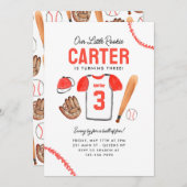 ルーキー・オブ・ザ・イヤー野球シャツスポーツ誕生日 招待状 (正面/裏面)