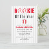 ルーキー・オブ・ザ・イヤー野球1回目の誕生日 招待状 (スタンド正面)