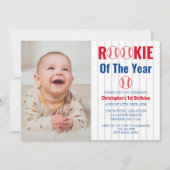 ルーキー・オブ・ザ・イヤー野球1回目の誕生日 招待状 (正面)