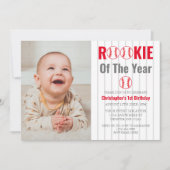 ルーキー・オブ・ザ・イヤー野球1回目の誕生日 招待状 (正面)