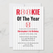 ルーキー・オブ・ザ・イヤー野球1回目の誕生日 招待状 (正面)