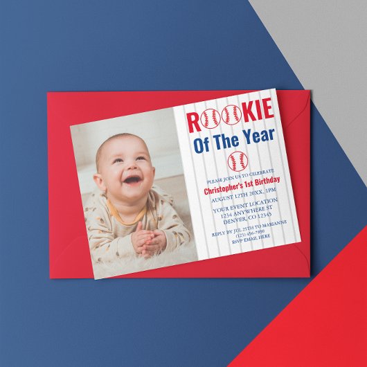 ルーキー・オブ・ザ・イヤー野球1回目の誕生日 招待状