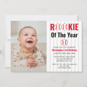 ルーキー・オブ・ザ・イヤー野球1回目の誕生日 招待状 (正面)