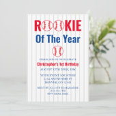 ルーキー・オブ・ザ・イヤー野球1回目の誕生日 招待状 (スタンド正面)
