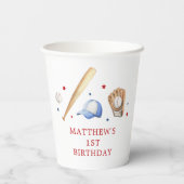 ルーキー・オブ・ザ・イヤー野球・ファースト誕生日 紙コップ (裏面)