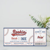 ルーキー・オブ・ザ・イヤー1歳の誕生日チケット招待状 招待状 (スタンド正面)