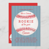 ルーキー・オブ・ザ・イヤー1歳の誕生日パーティの招待状 招待状 (正面/裏面)