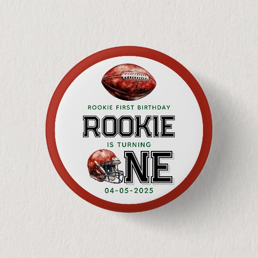 ルーキー・オブ・ザ・イヤー1thバースデーサッカー少年 缶バッジ (正面)