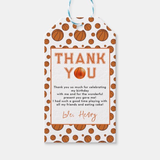 ルーキー・オブ・ザ・イヤー1thバースデーバスケットボール ギフトタグ (正面)