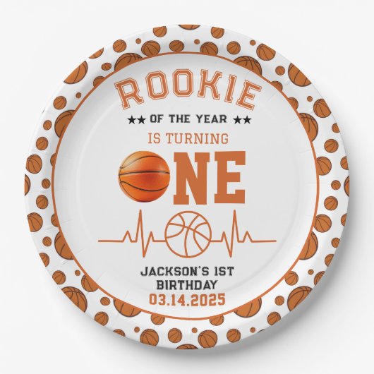ルーキー・オブ・ザ・イヤー1thバースデーバスケットボール ペーパープレート (正面)