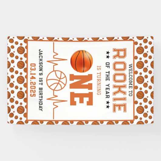 ルーキー・オブ・ザ・イヤー1thバースデーバスケットボール 横断幕 (横)