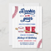 ルーキー・オブ・ザ・イヤー1thバースデーベースボール誕生日 招待状 (正面)