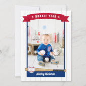 ルーキー・オブ・ザ・イヤー1thバースデーベースボール誕生日 招待状 (裏面)