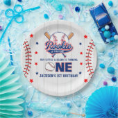 ルーキー・オブ・ザ・イヤー1thバースデーベースボール ペーパープレート (パーティー)