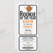 ルーキー・オブ・ザ・イヤー・バスケカスタマイズ誕生日 招待状 (正面)