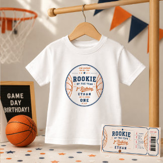 ルーキー・オブ・ザ・イヤー バスケットボール チケット 1歳の誕生日 トドラーTシャツ